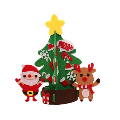 China Christmas Decoration Kids Decorate Gifts Toys DIY Christmas Tree Felt Mini Christmas Tree Ornaments for sale