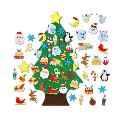 China Newest Christmas Decoration Christmas Decoration Felt Educational Toys DIY Baby Felt Toy Christmas Tree for sale