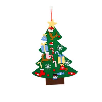 China Christmas New Year Gifts Christmas Home Door Wall Decoration Kids DIY Felt Christmas Tree for sale