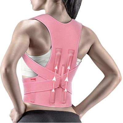 China Wholesale New Amazon Back Braces Neoprene Portable Lumbar Lower Posture Corrector Lumbar Corrector Adjustable Upper Back Support Brace Belt Stretcher for sale