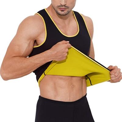 China Breathable Neoprene Men Body Shaper Waist Trainer Sauna Suit Sweat Vest Slim Top For Men Weight Loss Sweat Vest Double Belly for sale