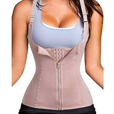 China Selling Women's Top Waist Trainer Plus Size Sauner Underbust Corset Breathable Zipper Slimming Vest for sale