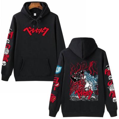 China Casual Loose Anime Rabid Logo Printing Hip Hop Long Sleeve Warm Anime Hoodie Unisex Pullover for sale