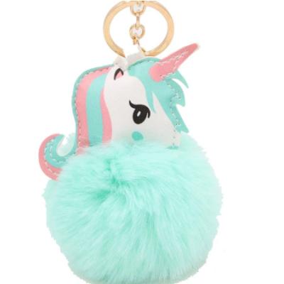 China Plush Fashion Key Chain Owl Fox Rhinestone Jewelry Unicorn Key Chain For Women Girls Bag Cell Phone Car Decoration for sale