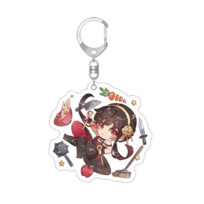 China New Japanese Anime Cloth Key Chain Jewelry Men's Acrylic Pendant Key Chains Ladies Double Sided Key Chain Birthday Gift for sale