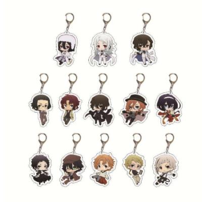 China ABS Japan Cartoon Anime Bungo Stray Dogs Key Chain Acrylic Double Sided Transparent Key Chain Ring Accessories Jewelry For Fans Gift for sale