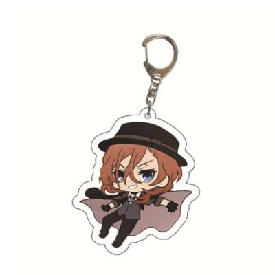 China Japan Cartoon Anime Bungo Stray Dogs Key Chain Acrylic Double Sided Transparent Key Chain Ring Accessories Jewelry For Fans Gift 3.5cm*5cm for sale