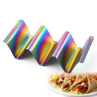 China Sustainable Wholesale Silver Taco Rack 4Packtaco Food Grade Stainless Steel for sale