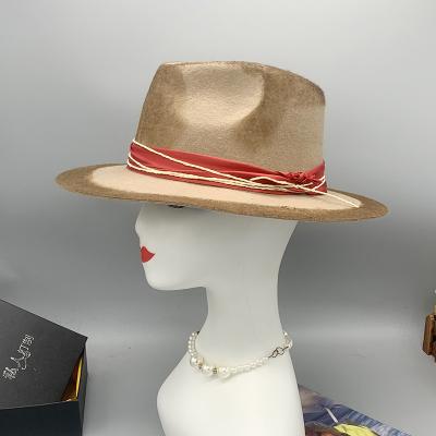 China Retro Color Lady 100% Wool Fedora Hat Sombreros High Quality 2022 Casual Winter Autumn Women Fashion Wide Brim Fedora Hats for sale