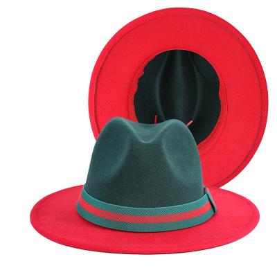 China Fashion High Quality Cheap New Style Wide Brim Wool Felt Fedora Hats For Women Matching Color Panama Jazz Hats Autumn Winter Fedora Hats for sale