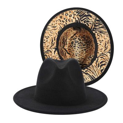 China Fedora Hats Women Wholesale Men Wide Felt Casual Felt Sombrero Fedora Caps Fedora Hats Two Tone Panama Jazz Hat Different Color for sale