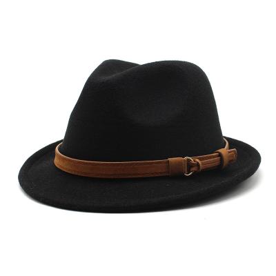 China High Quality Fashion Shorts Brim Roll Up Fashion Fedora Hats Casual Fedora Hats For Men Vintage Jazz Autumn And Winter Wool Felt for sale