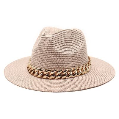 China Wholesale Custom Lady Wide Brim Paper Panama Straw Hat For Farmer Dobby Band Summer Beach Hat Men Women Sun Hats for sale