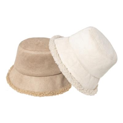 China Keep Warm 2022 Autumn Winter Korean Suede Fisherman Hat For Men Women Winter Lamb Fleece Bucket Hat Hot Wholesale for sale