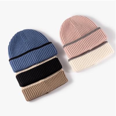 China Wholesale JOINT Winter Hats Plain Embroidery Fall Dyed Custom Beanies Woven To Brand 100% Acrylic Warm Knitted Beanie Hat for sale