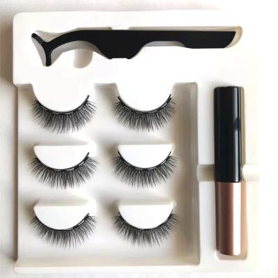 China 2 second use reusable magnetic mink eyelashes 3d magnetic eyelashes lasheswholesale private label lasheswholesale eye liner eye lashes for sale