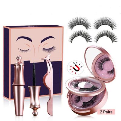 China Wholesale Natural Super Adhesive Magnetic Eyelashes With Eyeliner Private Label Handmade Amazing Strong Magnet Magnetic Eye Lashes for sale