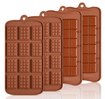 China Viable Silicone Break Apart Chocolate Molds Candy Protein And Engery Bar Silicone Mold Packs Non-Stick Food Grade Silicone Molds for sale