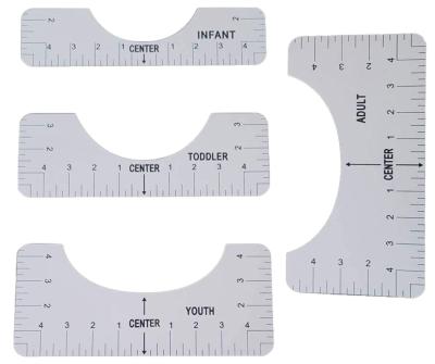 China T-shirt Ruler Alignment Tool T-shirt Ruler Alignment Tool Ruler Guide for Centering Designs for Vinyl and HTV Alignment Tool ( White) for sale