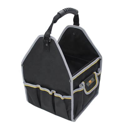 China Garden Basket Top Open Fishing Tool Kit With Bag Hanging Bag Heavy Duty Pocket Bucket Tool Car Foldable Bag for sale