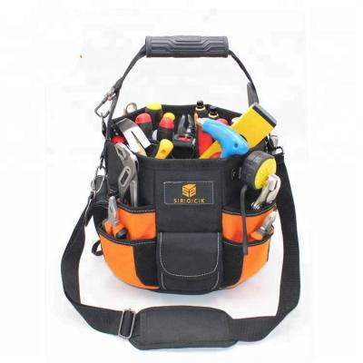 China Tool Packaging Tool Bag Round Top Bottom Open Mouth Heavy Duty Polyester Bucket Bag for sale