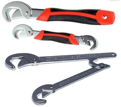 China Universal Carbon Steel 2pcs Handle Multifunctional Adjustable Quick Snap Pipe Spanner Wrench Set for sale