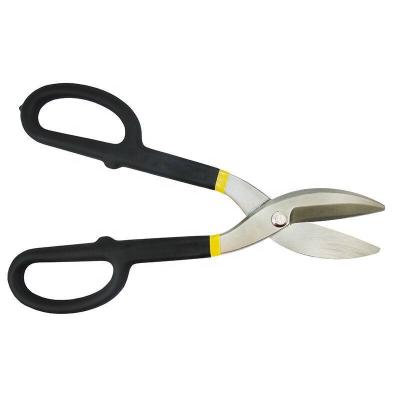 China Universal Cut Rubber Cut Snips Tin Snips Sheet Shears American Iron Scissors Universal Cut Pointed Tinman with Plunge Handle for sale