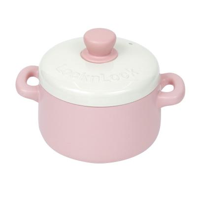 China Sustainable Hot Selling Ceramic Soup Pot Chinese Pink Ceramic Casserole Set For Soup And Rice Porrid for sale