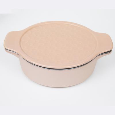 China Hot Sale Stocked Ceramic Uncoated Kitchen Cooking Pot Non Die Cast Iron Stick Casserole Dish Cookware Set for sale