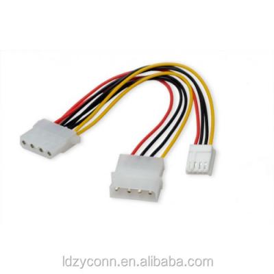 China Electronic Molex 4-Pin to Molex 4-Pin and Floppy Drive Power Cable for sale