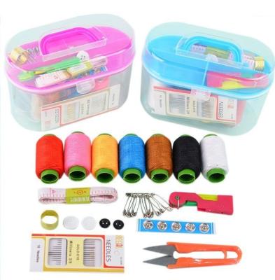 China Hand using accessories top plastic sewing box with needle and thread for adult sewing tool kit for sale