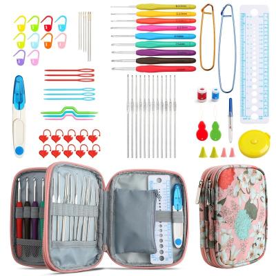 China Hand Using Accessories DIY Kit With Yarn Knitting Needles Metal Crochet Hook Sewing Kit Tools Crochet Hook Craft Tools Ergonomic Set Accessory for sale