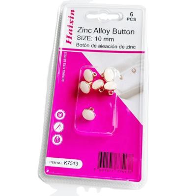 China Wholesale Fashionable Shirt Sewing Accessory Ornaments 10mm Pearl Series Zinc Alloy White Leg Button for sale