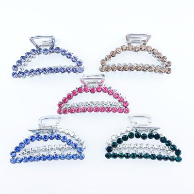 China Diamond Hair Claw Clips For Hair Accessories Korean Rhinestone Metal Thick Hair Clips for sale