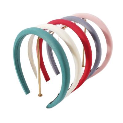 China Hair Decoration Wholesaler Hair Band Solid Color Padded Sponge Hair Band Women Soft Thin Hair Accessory for sale