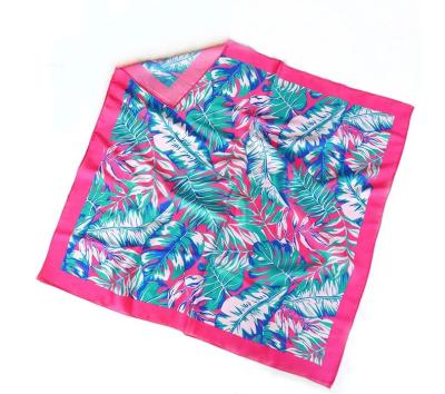 China DecorateÂ   Hot Sale 58*58cm Square Satin Bandana Hot Pink Soft Head Scarf For Women for sale