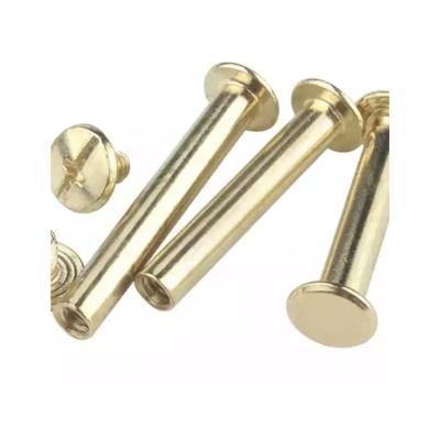 China Carbon Steel newly design hot sale Steel Copper Plating Male And Female Account Book Binding Screw for sale