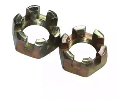 China Heavy Industry Stainless Steel Weld DIN935 Castle nuts hex slottde nuts with yellow Zn Stainless Steel Flange Nut for sale