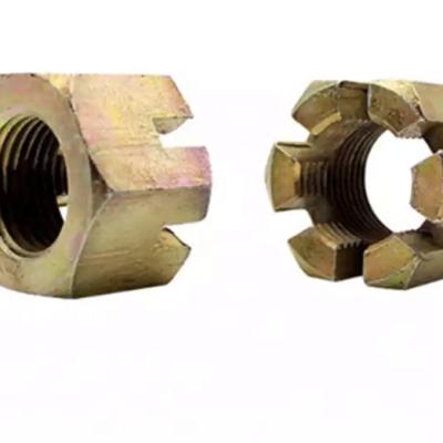 China Heavy Industry adjustable wholesale DIN935 Castle nuts hex slottde nuts with yellow Zn bolts and nuts for sale