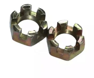 China Heavy Industry Steel Stainless Titanium Aluminum DIN935 Castle nuts hex slottde nuts with yellow Zn nuts processing machines for sale