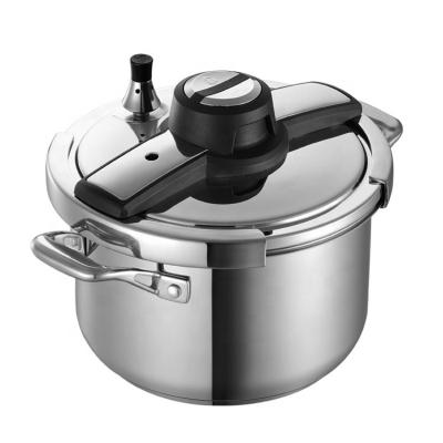 China Sustainable Non Sticky Pressure Cooker With Triple Handle Stainless Steel Mirror Polished High Pressure Cooker For Different Stoves for sale