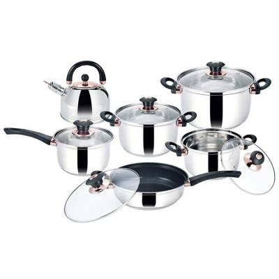 China Wholesale cooklover viable cookware set Multifunctional Non-stick Cooking Pan And Pots Kitchenware stainless steel cookware set 12 pcs for sale