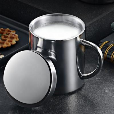 China Durable Double Wall 304 Stainless Steel Round Ball Shape Mug Insulated Anti-scald Home Office Coffee Tea Cup Kids Cup With Handle for sale