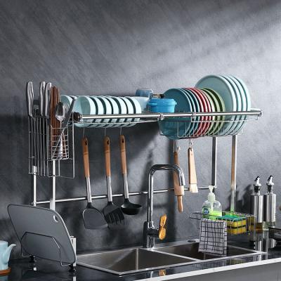 China Sustainable Design Stainless Steel Telescopic Dish Drying Rack Kitchen Shelf Storage Organizer Dish Rack Over Sink Dish Drainer Drying Rack for sale