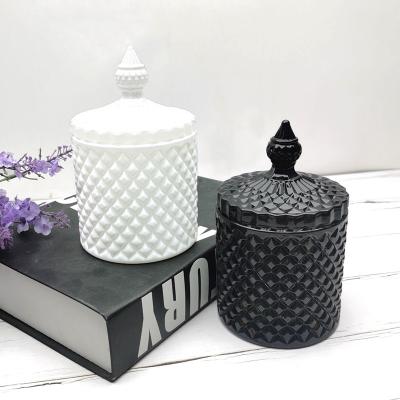 China Weddings Wholesale Empty Black 10oz Candle Jar With Luxury Matte Lid And Gift Box Ships For Candle Making for sale