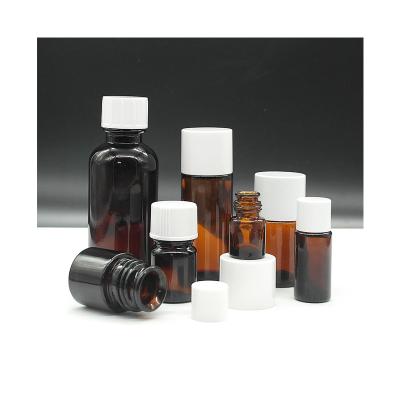 China 5ml 10ml 15ml 30ml 60ml 125ml Glass Bottle Pharmaceutical Bell Amber Essential Oil Glass Bottle for sale