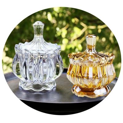 China Storage Jar For Decorative Candy Clear Wedding Pumpkin Shape Candy Jars Christmas Party Glass Jars Jars Clear Crystal Food Container With Lid for sale