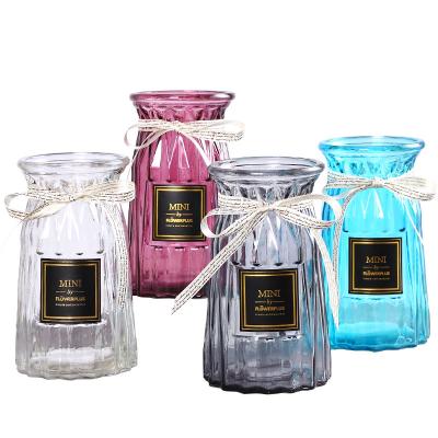 China GAOSI minimalist luxury home vase cylinder decorative glass geometric vase for sale