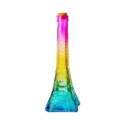 China Who respects the environment. Stocked creative colored glass wishing bottles in the shape of the Eiffel Tower for sale