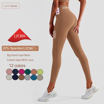 China Lycra Lulu No Front Seam Breathable High Elastic Waist Fitness Hip Lift Nude Sports Pants Seamless Tights Women Yoga Gaiters for sale